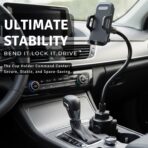 Esoulk Car Cup Phone Holder, Car Phone Holder Cup Holder with 11” Long Arm, Goose Neck Cupholder Phone Holder, Adjustable Phone Holder for Car, Universal Cup Holder for Car, Cup Cradle - Image 7