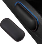 Car Center Console Knee Leg Elbow Cushion Pad, Soft Leather Door Armrest Foot Care Thigh Support Comfort Pillow, Auto Interior Accessories for Knee Pain Relief (Black/Red)