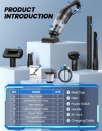 Handheld Vacuum Cordless, 26,000 Pa High Power Suction, Portable Rechargeable Car Vacuum Cleaner for Home, Office, Pet Hair, Car Detailing, Black - Image 7