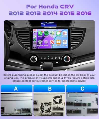 4Core 4G+128G Android 15 Car Radio for Honda CRV 2012-2016, Rimoody Car Stereo Wireless Carplay Andorid auto Mirror Link 9'' INCELL Touchscreen GPS WiFi Bluetooth 5.0 FM/RDS EQ-32 SWC Backup Camera - Image 7