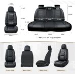 Coverado Car Seat Covers Full Set, Seat Covers for Cars, Front Seat Covers and Back Seat Cover Waterproof Leather Automotive Seat Cover, Universal Car Interior Protectors Cushion for Most Cars Black - Image 5