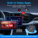 Upgraded Wireless CarPlay Adapter, 3-in-1 Wireless Carplay & Android Auto& Video Adapter, Built in Netflix YouTube Support TF Card, Plug & Play, USB Type C, USB Type A Compatible with iPhone & Android - Image 3