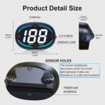 SinoTrack HUD GPS Speedometer Universal Car Heads-up Display 2.7inch MPH Speed Meter with Compass Over Speed Alarm for All Vehicle USB Connect Plug and Play - Image 6