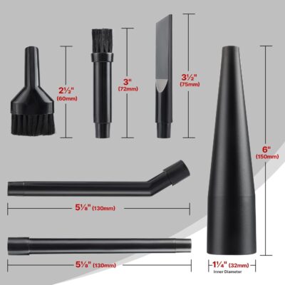 Shop-Vac Micro Cleaning Nozzle Kit, 1-1/4" Detailed-Cleaning Attachments for Compact Wet Dry Shop Vacuum, Storage Bag Included, 6 Pieces - Image 2