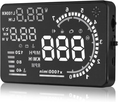 Majatou Car HUD, 5.5 Inches up Display Windshield Screen Display up Display for Car to Display a Huge Range of Car Statistics with OBDII or EUOBD Interface Plug () - Image 5