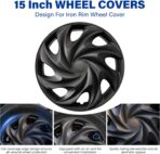 15 inch Wheel Covers Set of 4 15" Hubcaps for Iron Rim car hubcaps hub caps for for Toyota Camry Nissan Mazda 4PCS Wheel Covers (#G Style, 15 Inch) - Image 3