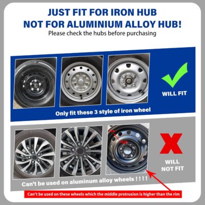 15 inch Wheel Covers Set of 4 15" Hubcaps for Iron Rim car hubcaps hub caps for for Toyota Camry Nissan Mazda 4PCS Wheel Covers (#G Style, 15 Inch) - Image 5