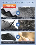 Portable for BMW X5 2019-2025 Windshield Sunshade Umbrella with Carry Bag, 2 in1 Ice Crystal Durable Compact Shade Umbrella UPF50+ UV Front Window Heat Insulation Protection Outdoor Camping - Image 9