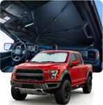 DooGooCoo Windshield Sun Shade Umbrella for Ford F150 Accessories 2015-2025 2026, UV Block F150 Sun Shade for F-150 Truck Sunshade for Car Windshield, Heat Shield Sunshade for Ford Front Windshield.