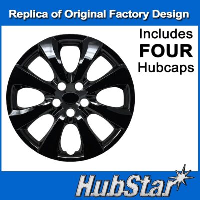Hubcap Replacement for Toyota Corolla 2020-2025, 16-inch Replica Wheel Cover (Set of 4) Gloss Black - Image 2