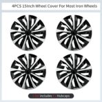 15 inch Hubcaps Set of 4 for Iron Rim, Wheel Cover Car Hub Caps Wheel Rim Cover ABS Plastic Replacement Hubcap Accessories for Car - Image 5