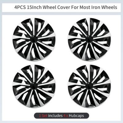 15 inch Hubcaps Set of 4 for Iron Rim, Wheel Cover Car Hub Caps Wheel Rim Cover ABS Plastic Replacement Hubcap Accessories for Car - Image 5