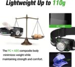 NEXTORCH eStar 1300 Lumens Headlamp Rechargeable, Running LED Headlight Extra Lightweight with Red Light, Waterproof Headband for Outdoor Camping Hiking Working, 2 * 1200 mAh, USB-C Charging, Black - Image 8