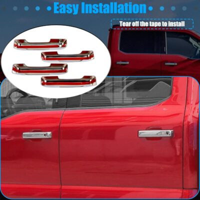 AUCERAMIC Chrome Door Handle Covers for 2021-2025 Ford F150, 2023 2025 F-250/F-350/F-450/F-550 Super Duty, 2021-2025 Ford Bronco, Exterior Door Handle Covers Caps - Image 5