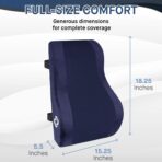 Samsonite Ergonomic Lumbar Support Pillow for Office Chair and Car Seat - Memory Foam Back Support Lumbar Pillow, Premium Cushion Chair Support for Lower Back Pain Relief and Versatile Use (Navy) - Image 2