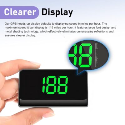 Car Heads Up Display, High-Definition Windshield Speedometer Projector, Car HUD Digital Speedometer, Universal Large Font Display HUD for Most Vehicles (Green) - Image 3