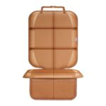 Meolsaek Car Seat Protector for Child Car Seat, Durable 600D Fabric Waterproof Car Seat Cover with Thick Pad Non-Slip Backing，No Imprints (Tan-1 pc)