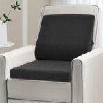 Shinnwa Lumbar Support Pillow for Recliner, Ultra-Soft Foam Back Support Pillow and Egg Crate Foam Seat Cushion 2-in-1 for Couch, Office Chair, for Back Pain Relief, Charcoal