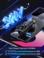 Bluetooth Car Adapter 3 in 1 FM Transmitter Car Radio Bluetooth Transmitter with Phone Holder, PD 36W Fast Charging, Strong Microphone, HiFi Bass Sound, Hands-Free Call, Support USB/TF Drive - Image 3