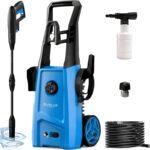 Electric Pressure Washer Power Washer Electric Powered Power Wash Power Washers with Adjustable Nozzle, Pressure Cleaning Machine with Foam Cannon for Cars, Fences, Driveways, Patios, Home Cleaning