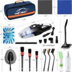 AUTODECO 20Pcs Car Cleaning Wash Kit Interior Detailing Cleaner Kit with High Power Handheld Vacuum, Brush Set, Windshield Tool, Duster, Towels, Complete Car Care Tools, Blue - Image 7