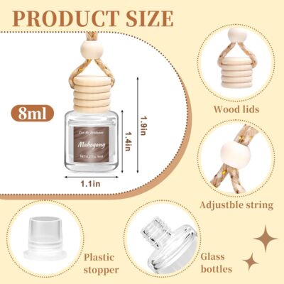 6 Pack Car Air Freshener - Mothers Day Gift for Her, Hanging Air Freshener Essential Oil Diffuser, Romantic Car Scents Cute Auto Decor Birthday Gifts for Women/Men - Image 9