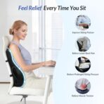 ZIKEE Adjustable Airbag Lumbar Support Pillow Provides Comfortable Support Back Pain Relief and Improves Posture, Ergonomic Memory Foam Back Support Pillow for Office Chair, Car, Home - Image 2