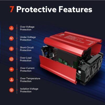 400W Car Power Inverter PD 30W Fast Charging,Vansoet DC 12V to AC 110V Car Inverter Aluminum Housing,USB C PD30W and USB-A QC 18W Port - Dual AC Plug Adapter Outlet for Vehicles,Laptop,Phones,Camera - Image 4