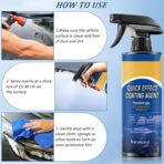 2026 Advanced Car Quick-Acting Coating Agent Spray, Quick Effective Coating Spray,Car Scratch Wax Polish Sprays Waterless Wash, Oil Film Emulsion Glass Cleaner(2PCS) - Image 3