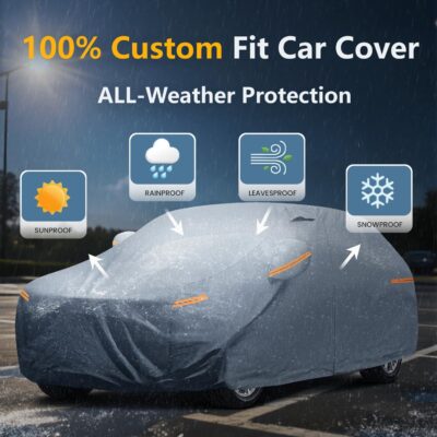 Waterproof Porsche Cayenne(2010-2026) Car Cover with Breathable Vents, [2026 Upgrade] Premium Covers with Cotton Liner and Zipper Door - Image 3