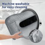 Travel Pillow for Kids & Adults, Car Pillow for Back Seat, Sleeping Support Cushion for Long Road Trips, Toddler Carseat Pillow with Removable & Washable Cover, Grey - Image 7