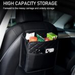 LXUNYI Car Seat Organizer,2 Pack Waterproof Pu Leather Backseat Car Organizer and Storage Bag Foldable Universal Hanging Car Seat Back Organizers for Kids & Adults Car Travel Accessories（Black） - Image 3