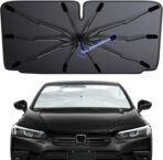 2026 Windshield Sun Shade Umbrella, Foldable Car Sunshade for Mid-Size Sedan, 360 Rotating Automotive Interior Sun Protection for 99% Heat UV Blocking, Auto Heat Shield Accessories(Medium)