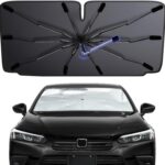 2026 Windshield Sun Shade Umbrella, Foldable Car Sunshade for Mid-Size Sedan, 360 Rotating Automotive Interior Sun Protection for 99% Heat UV Blocking, Auto Heat Shield Accessories(Medium)