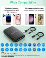5-in-1 Wireless Android Auto & Carplay Adapter, Wireless CarPlay Adapter Support Netflix/YouTube/TF, USB-A/USB-C Cables, Convert Wired to Wireles Apple Dongle, Magic Video Box Car Play for iPhone - Image 7