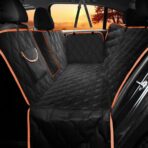 Shodu Waterproof Dog Car Seat Cover for Back Seat,Collapsible Scratchproof Dog Car Seats Covers,Nonslip Dogs Seat Cover with Mesh Window,Storage Pocket,Side Flaps,Universal Size Fit for Car/Truck/SUV