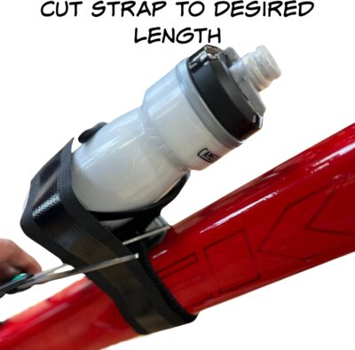 Bikase Side Loader Water Bottle Cage with Anywhere Strap - Works Great with Large Diameter EBIKE Frames - Works with Compact Frames - Image 5