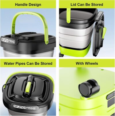 Portable Cordless Pressure Washer with Foldable 12L Water Tank, 4-in-1 Nozzles, Long-Lasting Battery, Perfect for RV, Camping Gear, Car Detailing and Pet Friendly Cleaning - Image 8