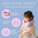 SKYTRAX® Certified Kids Safe Memory Foam Travel Neck Pillows for Kids and Toddlers, Cute Cartoon Design, Car Seat & Airplane Head Neck Support, Adjustable Snap Buttons, Washable Soft Cover (Unicorn) - Image 5