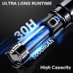 AKNEAR Rechargeable LED Flashlight 99000 High Lumens, Super Bright Flashlights with Zoomable & USB C Rechargeable & 5 Light Mode & IPX-7 Waterproof, Powerful Flash Light for Home, Hiking, Camping - Image 6