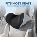 BEBAS Car Headrest Pillow, Ergonomic Neck Pillow with Memory Foam, Universal Car Head Rest Support for Driving Comfort, Breathable Removeable Seat Pillow for Pain Relief (Black, 1 Pack) - Image 2