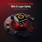 AOHI SUPERAUTO 170W Car Charger with TFT Smart Display, 140W PD 3.1 USB C Fast Charging Car Adapter, Compatible with MacBook Pro, Laptops, iPhone 17 Pro Max, Galaxy S25 Ultra - Image 7