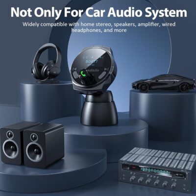 Bluetooth Aux Adapter for Car, Aux Bluetooth Receiver with USB Car Charger, Support Music/Hands-Free Calling/Home Stereo, Enhanced Mic/LED Display - Image 8