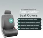 FH Group Car Seat Covers PU Leather Automotive Seat Covers Front Set, Gray Seat Covers Pair Set with Gift Universal Fit Interior Accessories for Cars Trucks and SUVs - Image 7
