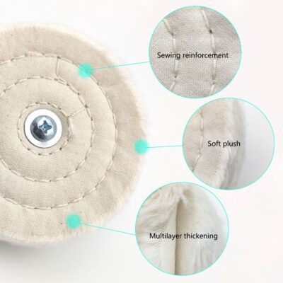 6 pcs Buffing Wheel for Drill,Buffing Pad Polishing Wheel Kits,Wheel Shaped Polishing Tool for Metal Aluminum,Stainless Steel,Chrome,Jewelry,Wood,Plastic,Ceramic,Glass,etc - Image 5