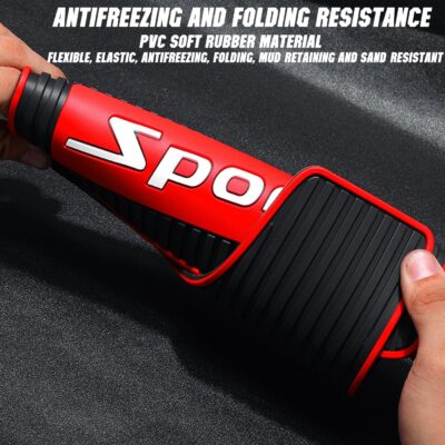 Mini Size Soft Rubber Car Universal Mud Flaps Mudguards All Weather, Fits for Sedan, Hatchbacks,Exterior Accessories Black+Red Sports, Front & Rear, 4Pcs Set - Image 5