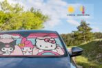 Hello Kitty Car Shade | Hello Kitty Sunshade Car | Carshade Auto Front Windshield Kawaii Kitty Sunshade | 58" X 27.5" | Fits Most Standard Windshields | Officially Licensed - Image 3
