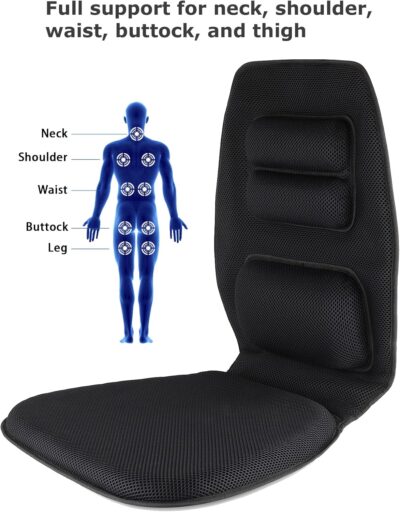 Tektrum Orthopedic Gel Seat Cushion and Firm Back Support Lumbar Pillow for Car, Home/Office Chair, Travel - Relief for Tailbone, Sciatica, Coccyx, Back Pain, Improve Posture (TD-GS19041-BLK) - Image 4