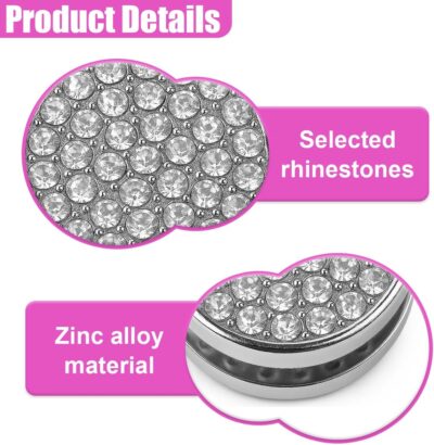 YoRise 4PCS Bling Car Hooks, Crystal Rhinestone Car Storage Hook with Self-Adhesive Backing, Multi-Function Dashboard Hooks, Hanging Mini Hook for Vehicle Cable Keys Sunglasses Hat (White) - Image 3