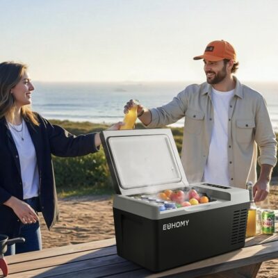 EUHOMY 12 Volt Refrigerator, 19QT(18L) Compressor Electric Cooler APP Control, Car Fridge -4℉~68℉, Portable Refrigerator 12/24V DC 100-240V AC, Portable Freezer for Camping, Travel, Boat - Image 9